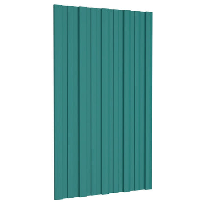 Dachpaneele 36 Stk. Verzinkter Stahl Grün 80x45 cm