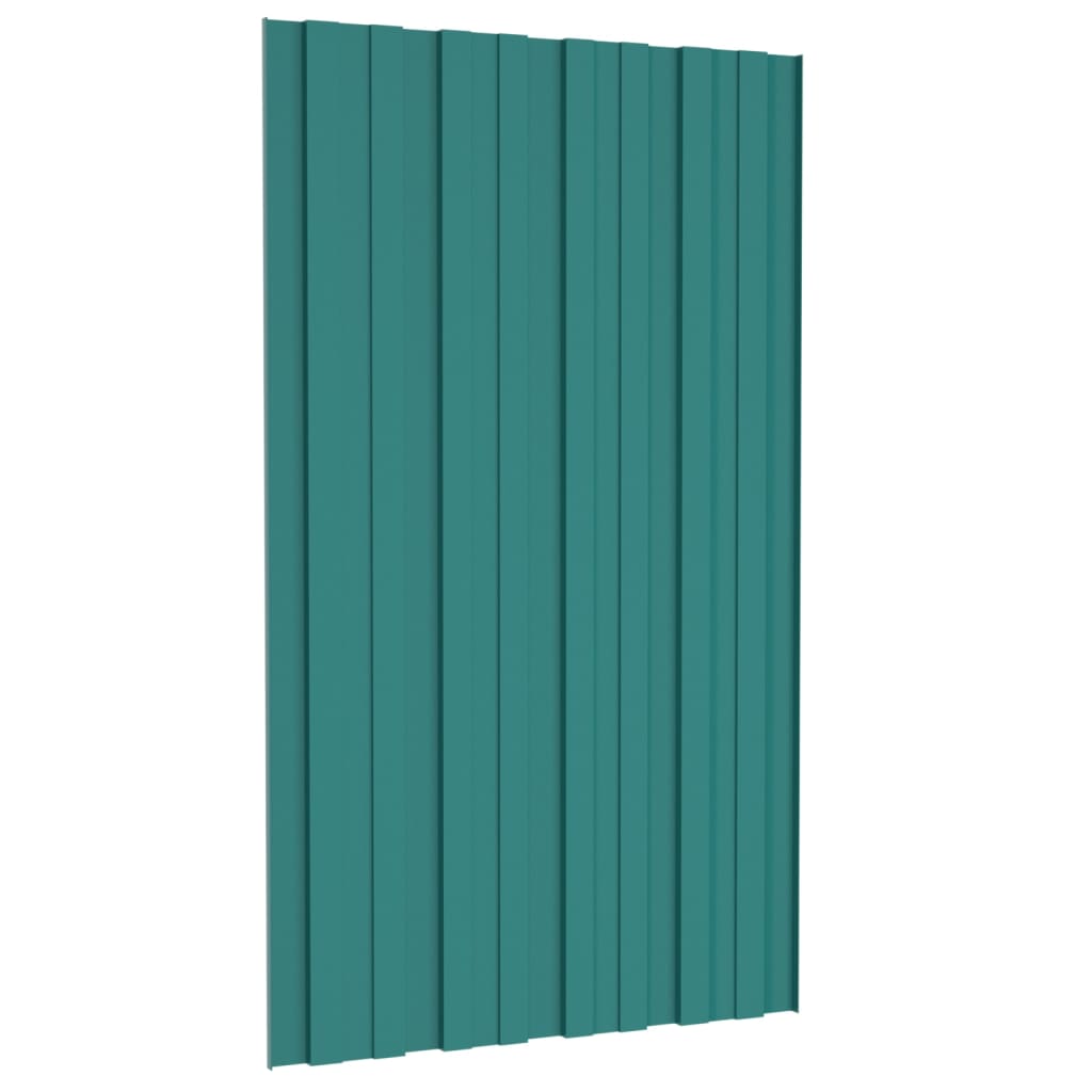 Dachpaneele 36 Stk. Verzinkter Stahl Grün 80x45 cm