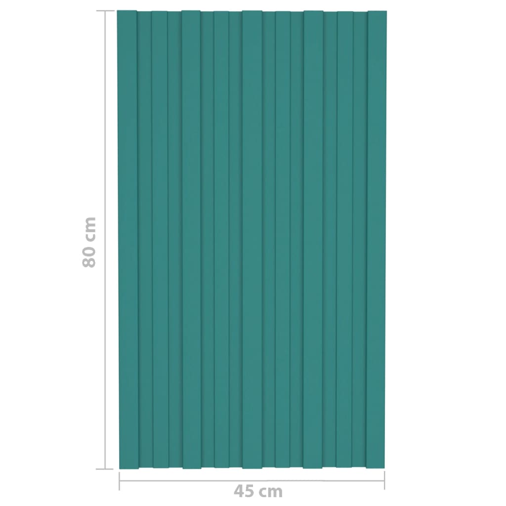 Dachpaneele 36 Stk. Verzinkter Stahl Grün 80x45 cm