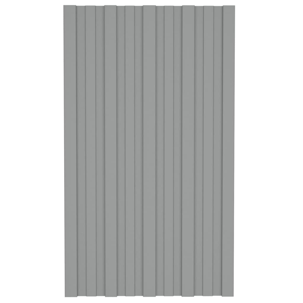 Dachpaneele 36 Stk. Verzinkter Stahl Grau 80x45 cm