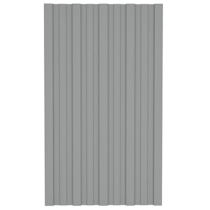 Dachpaneele 36 Stk. Verzinkter Stahl Grau 80x45 cm