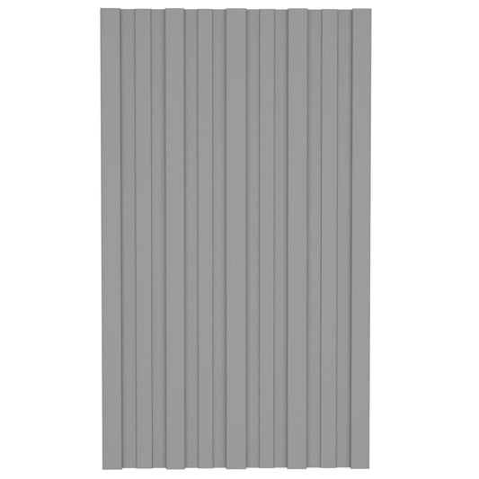 Dachpaneele 36 Stk. Verzinkter Stahl Grau 80x45 cm