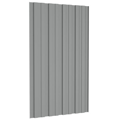 Dachpaneele 36 Stk. Verzinkter Stahl Grau 80x45 cm