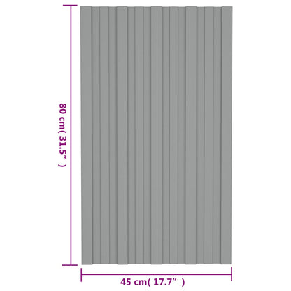 Dachpaneele 36 Stk. Verzinkter Stahl Grau 80x45 cm