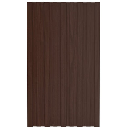 Dachpaneele 36 Stk. Verzinkter Stahl Braun 80x45 cm