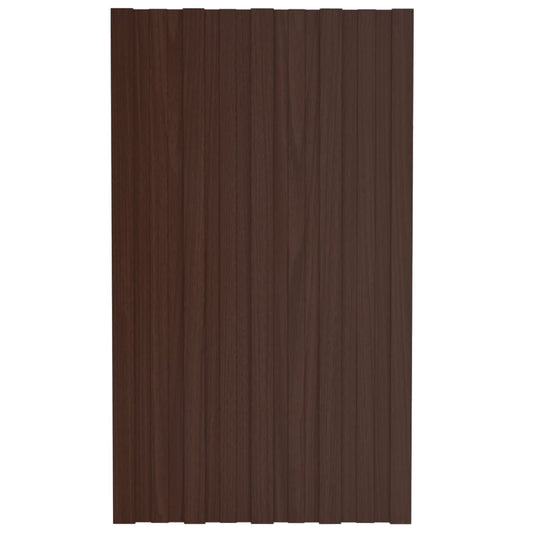 Dachpaneele 36 Stk. Verzinkter Stahl Braun 80x45 cm