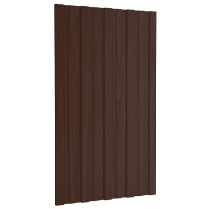 Dachpaneele 36 Stk. Verzinkter Stahl Braun 80x45 cm