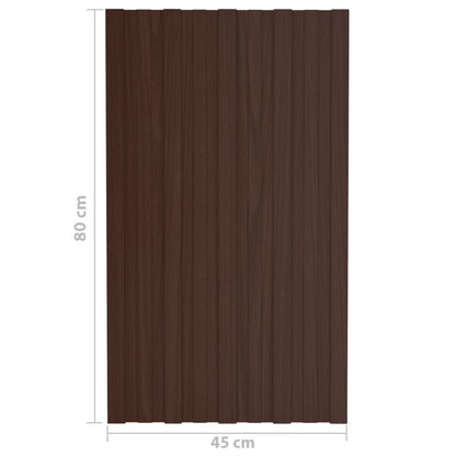 Dachpaneele 36 Stk. Verzinkter Stahl Braun 80x45 cm
