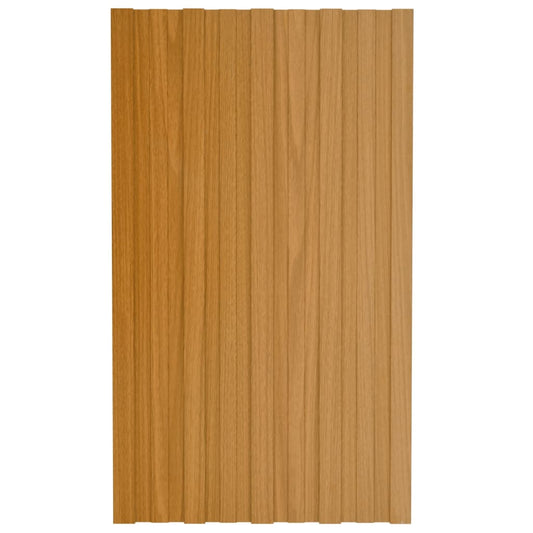 Dachpaneele 36 Stk. Verzinkter Stahl Holzoptik Hell 80x45 cm
