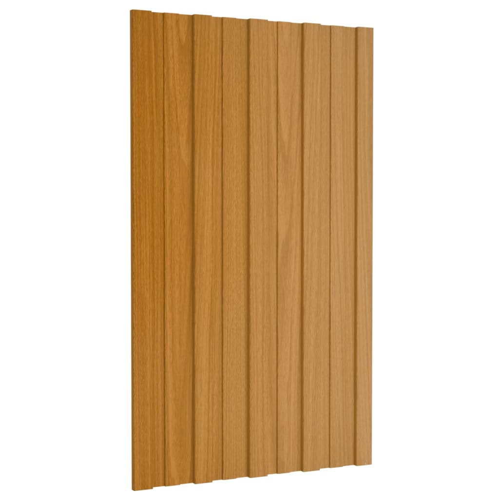 Dachpaneele 36 Stk. Verzinkter Stahl Holzoptik Hell 80x45 cm