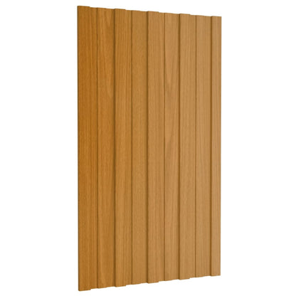 Dachpaneele 36 Stk. Verzinkter Stahl Holzoptik Hell 80x45 cm