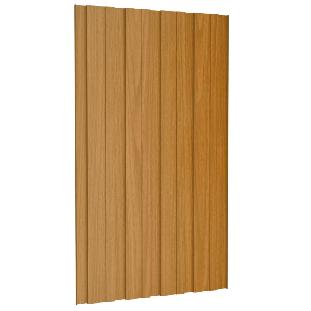 Dachpaneele 36 Stk. Verzinkter Stahl Holzoptik Hell 80x45 cm