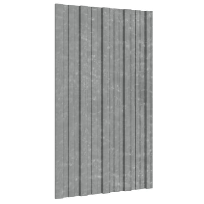 Dachpaneele 12 Stk. Verzinkter Stahl Silbern 80x45 cm