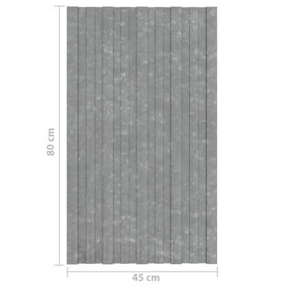 Dachpaneele 12 Stk. Verzinkter Stahl Silbern 80x45 cm