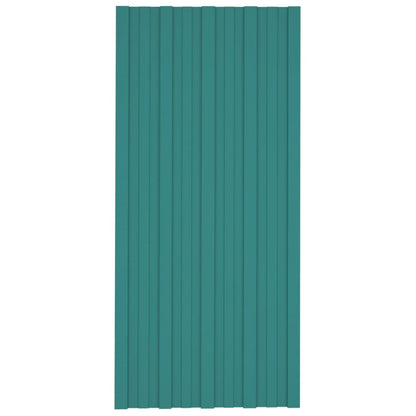 Dachpaneele 12 Stk. Verzinkter Stahl Grün 100x45 cm