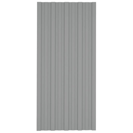 Dachpaneele 12 Stk. Verzinkter Stahl Grau 100x45 cm