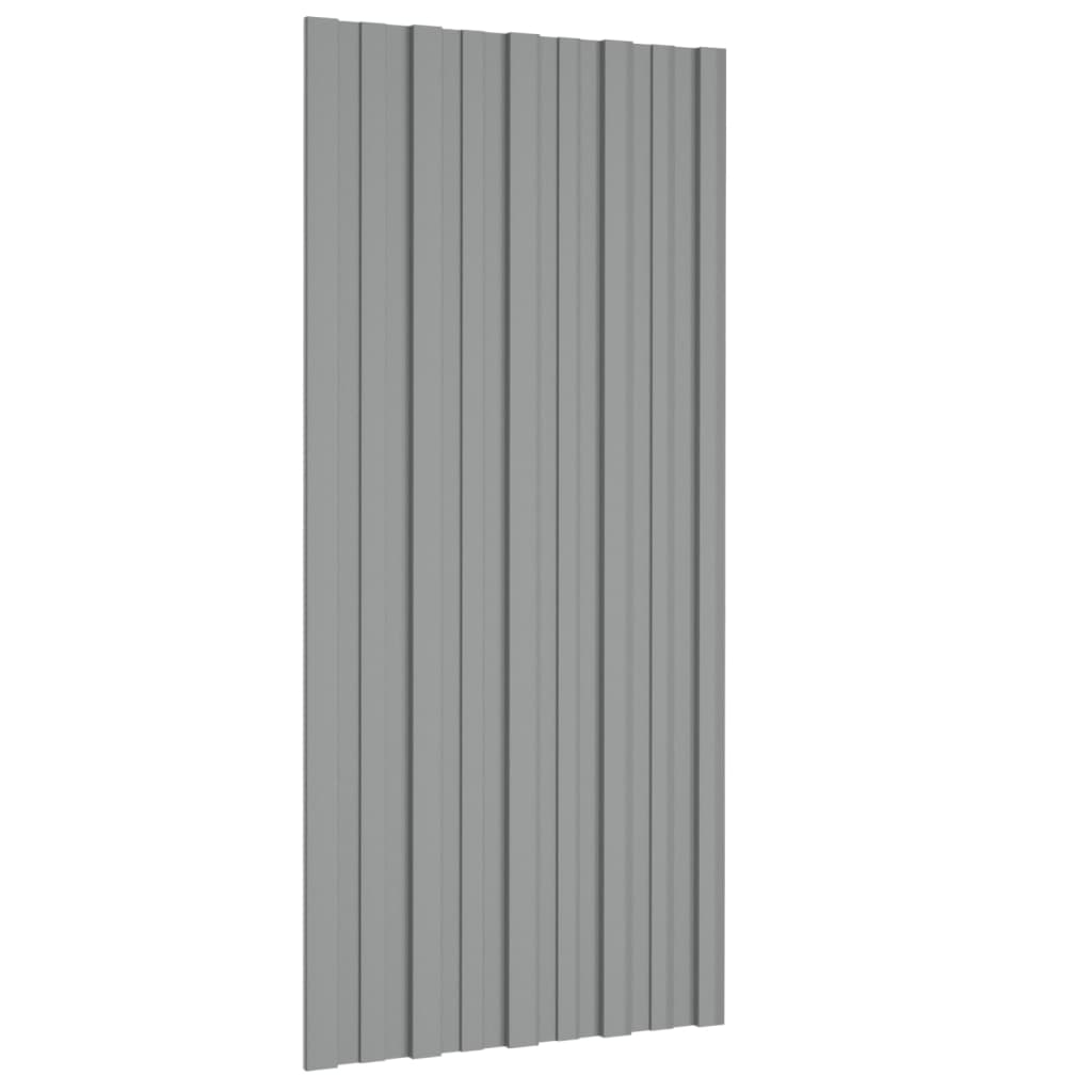 Dachpaneele 36 Stk. Verzinkter Stahl Grau 100x45 cm