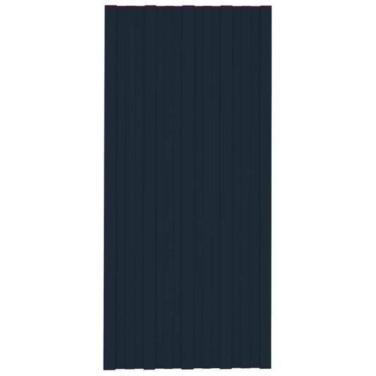 Dachpaneele 12 Stk. Verzinkter Stahl Anthrazit 100x45 cm