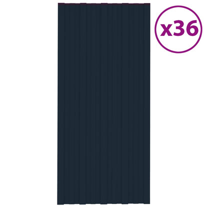 Dachpaneele 36 Stk. Verzinkter Stahl Anthrazit 100x45 cm