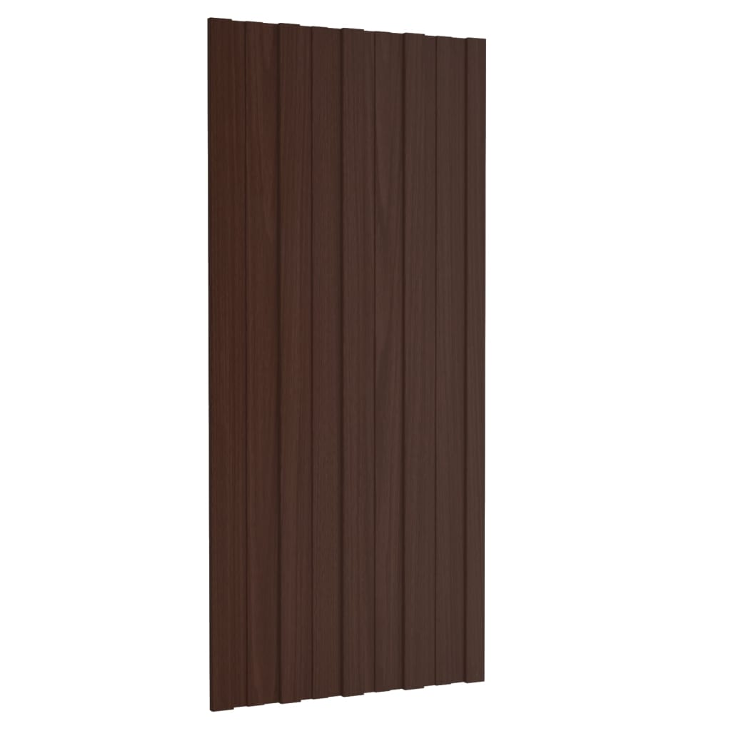 Dachpaneele 12 Stk. Verzinkter Stahl Braun 100x45 cm