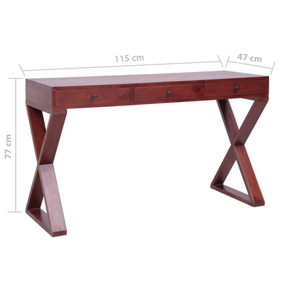 Computertisch Braun 115x47x77 cm Massivholz Mahagoni