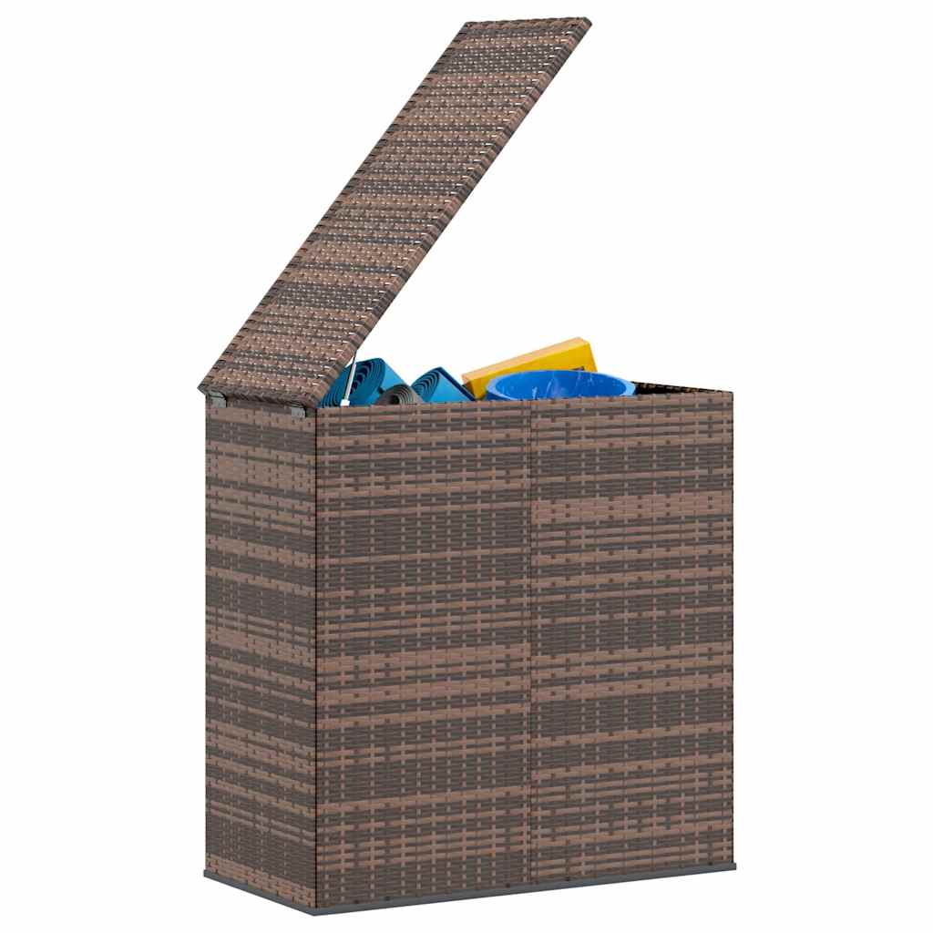 Garten-Kissenbox PE Rattan 100x49x103,5 cm Braun