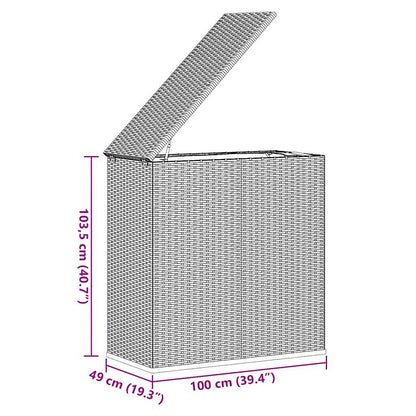 Garten-Kissenbox PE Rattan 100x49x103,5 cm Braun