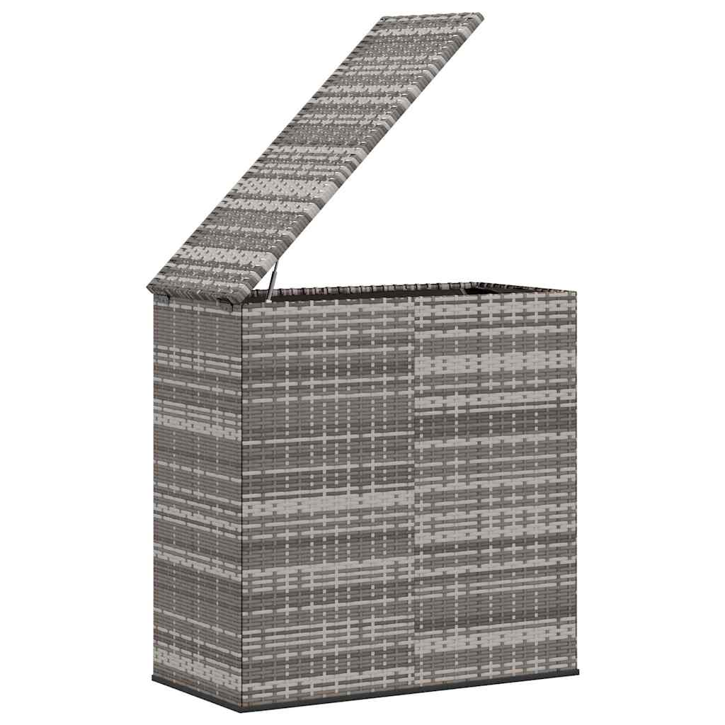 Garten-Kissenbox PE Rattan 100x49x103,5 cm Grau