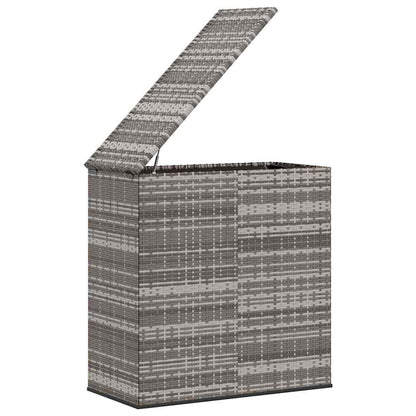 Garten-Kissenbox PE Rattan 100x49x103,5 cm Grau
