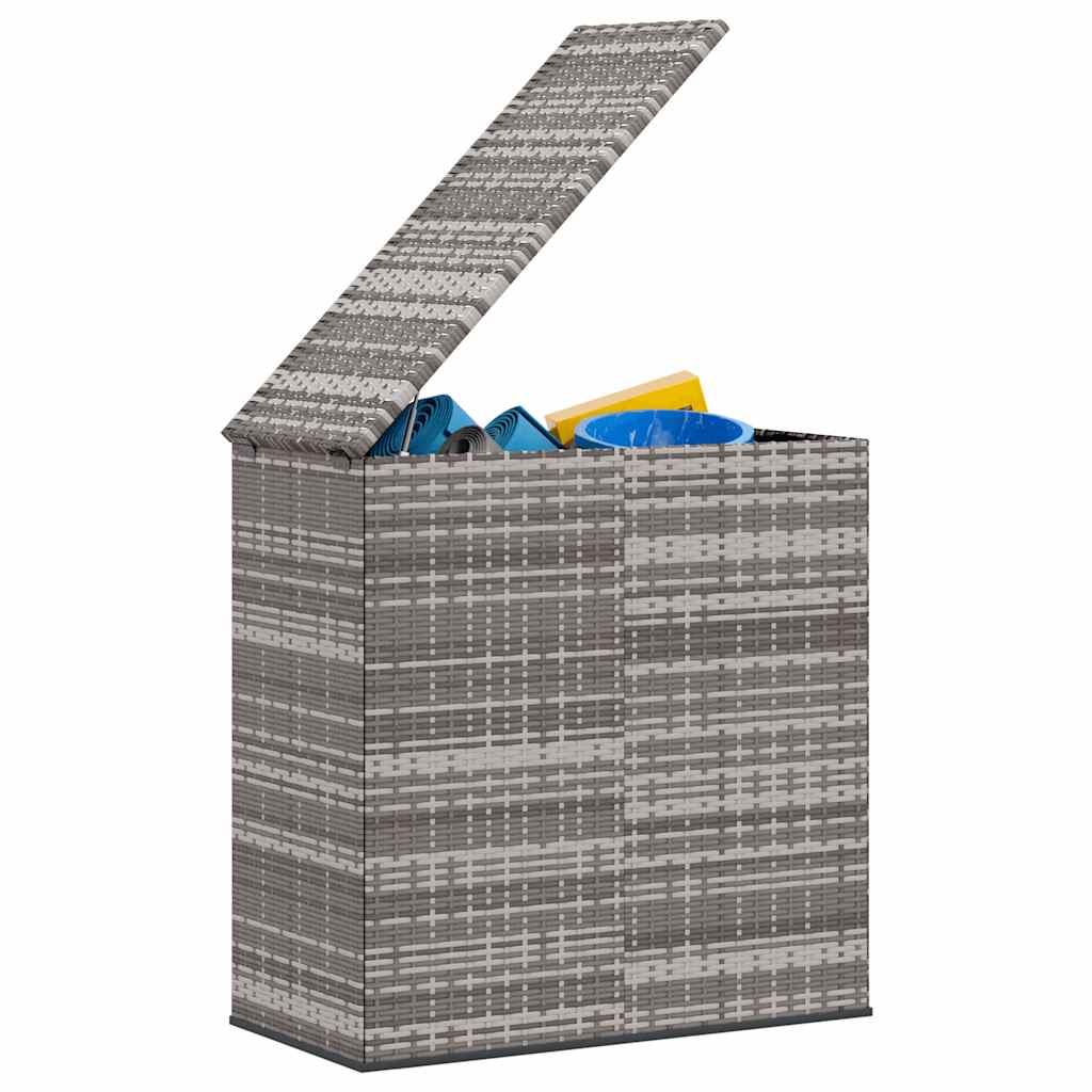 Garten-Kissenbox PE Rattan 100x49x103,5 cm Grau