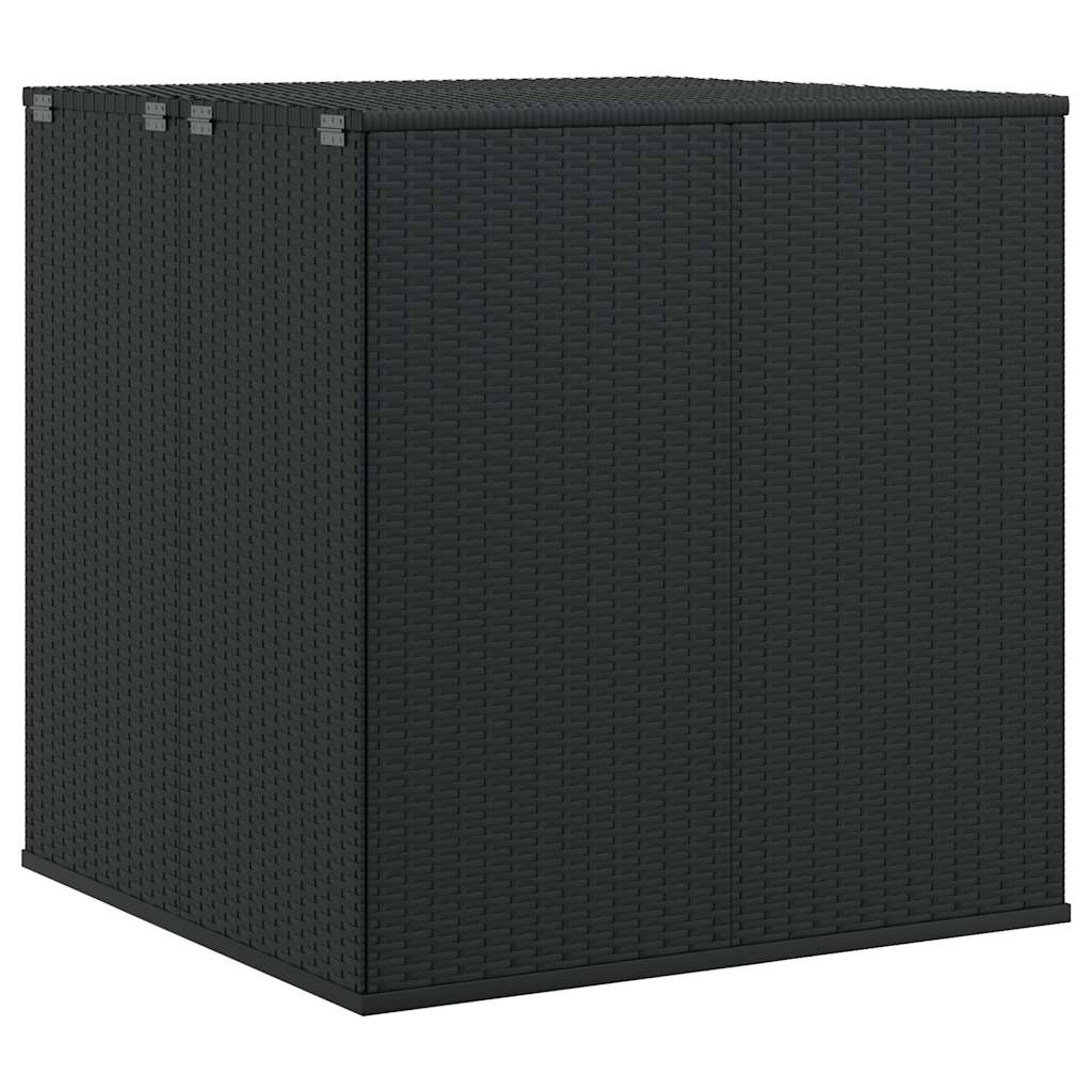 Garten-Kissenbox PE Rattan 100x97,5x104 cm Schwarz