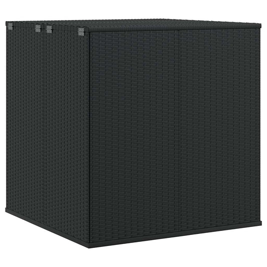 Garten-Kissenbox PE Rattan 100x97,5x104 cm Schwarz