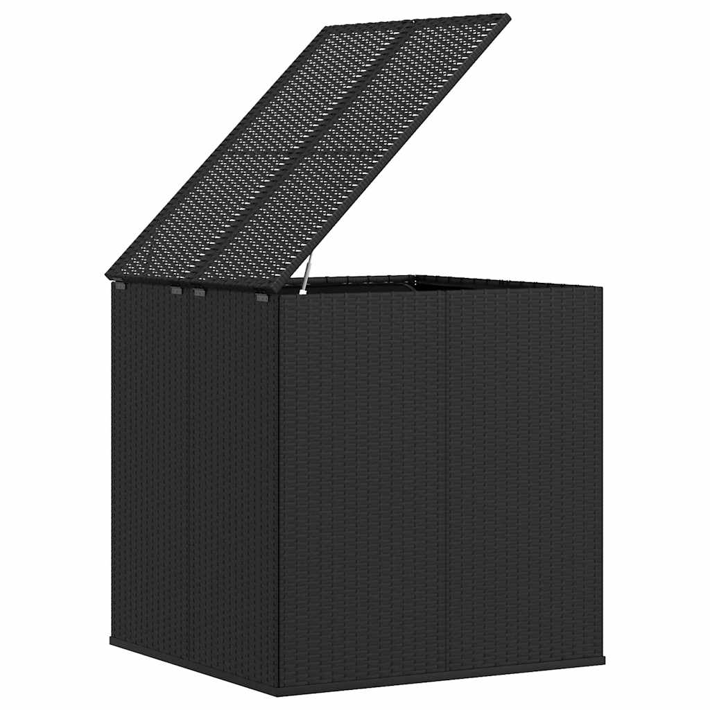 Garten-Kissenbox PE Rattan 100x97,5x104 cm Schwarz