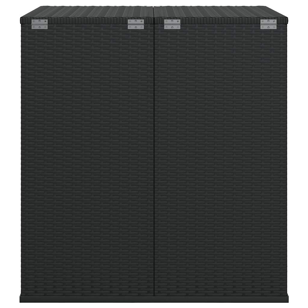 Garten-Kissenbox PE Rattan 100x97,5x104 cm Schwarz