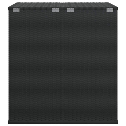 Garten-Kissenbox PE Rattan 100x97,5x104 cm Schwarz