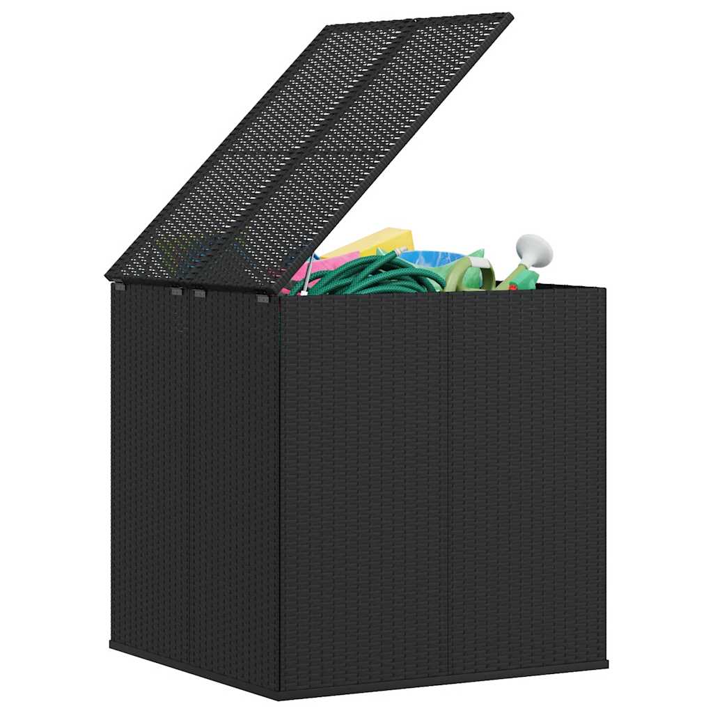 Garten-Kissenbox PE Rattan 100x97,5x104 cm Schwarz