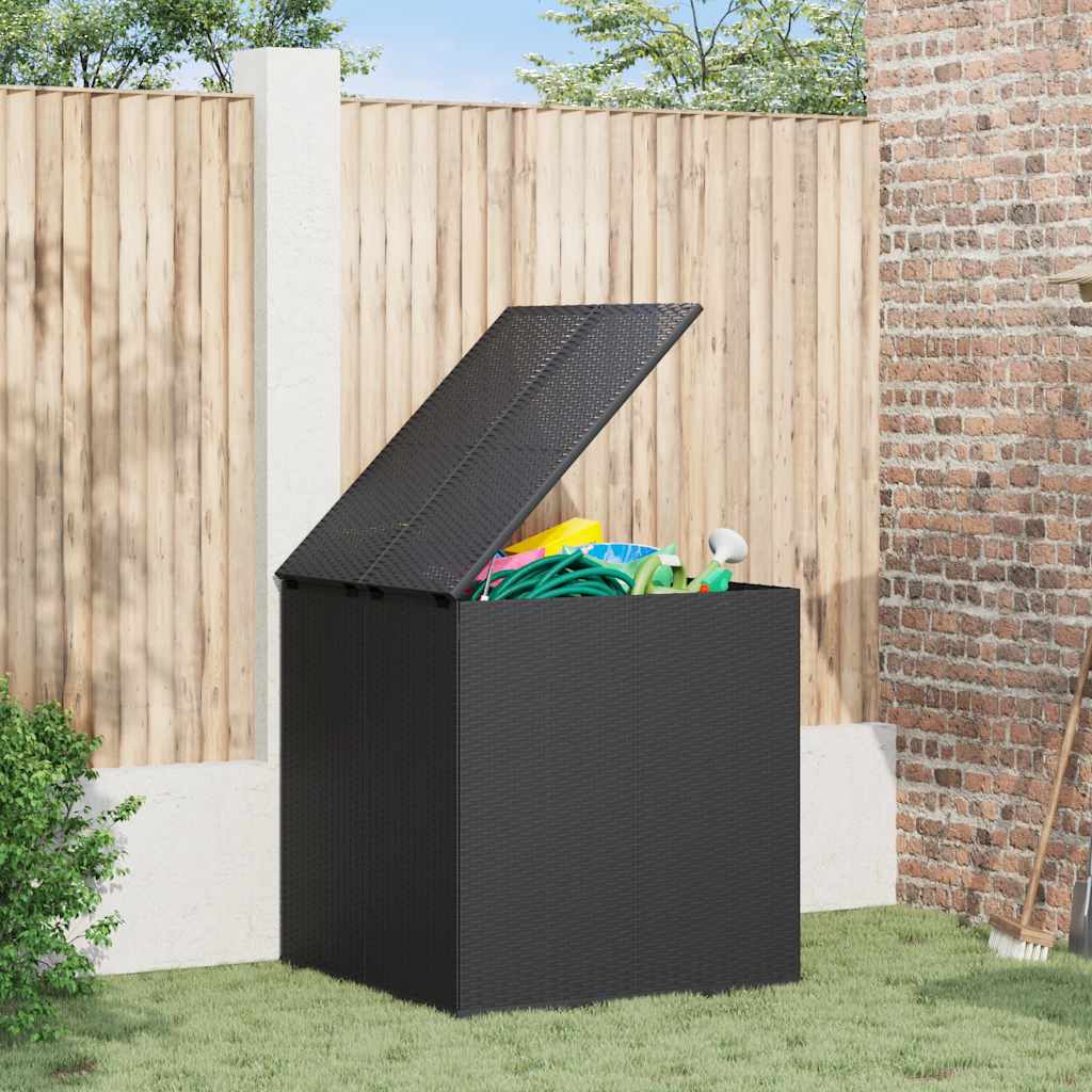 Garten-Kissenbox PE Rattan 100x97,5x104 cm Schwarz