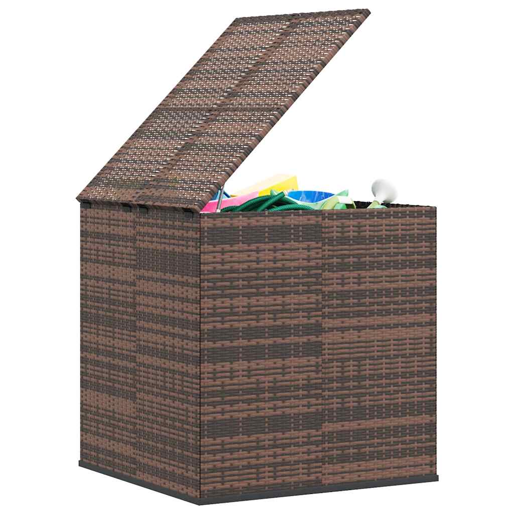 Garten-Kissenbox PE Rattan 100x97,5x104 cm Braun