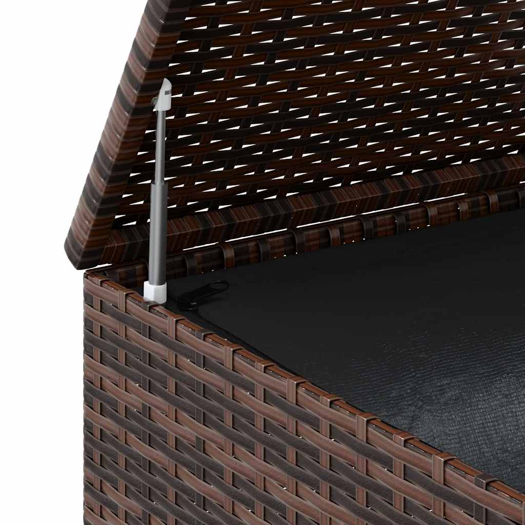 Garten-Kissenbox PE Rattan 100x97,5x104 cm Braun