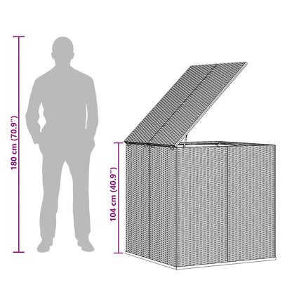 Garten-Kissenbox PE Rattan 100x97,5x104 cm Braun