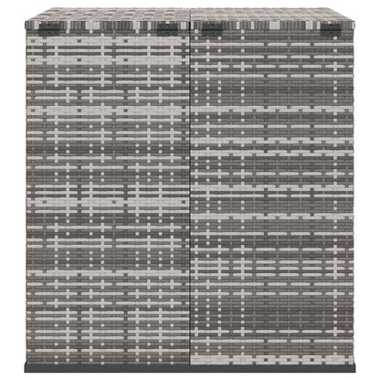 Garten-Kissenbox PE Rattan 100x97,5x104 cm Grau