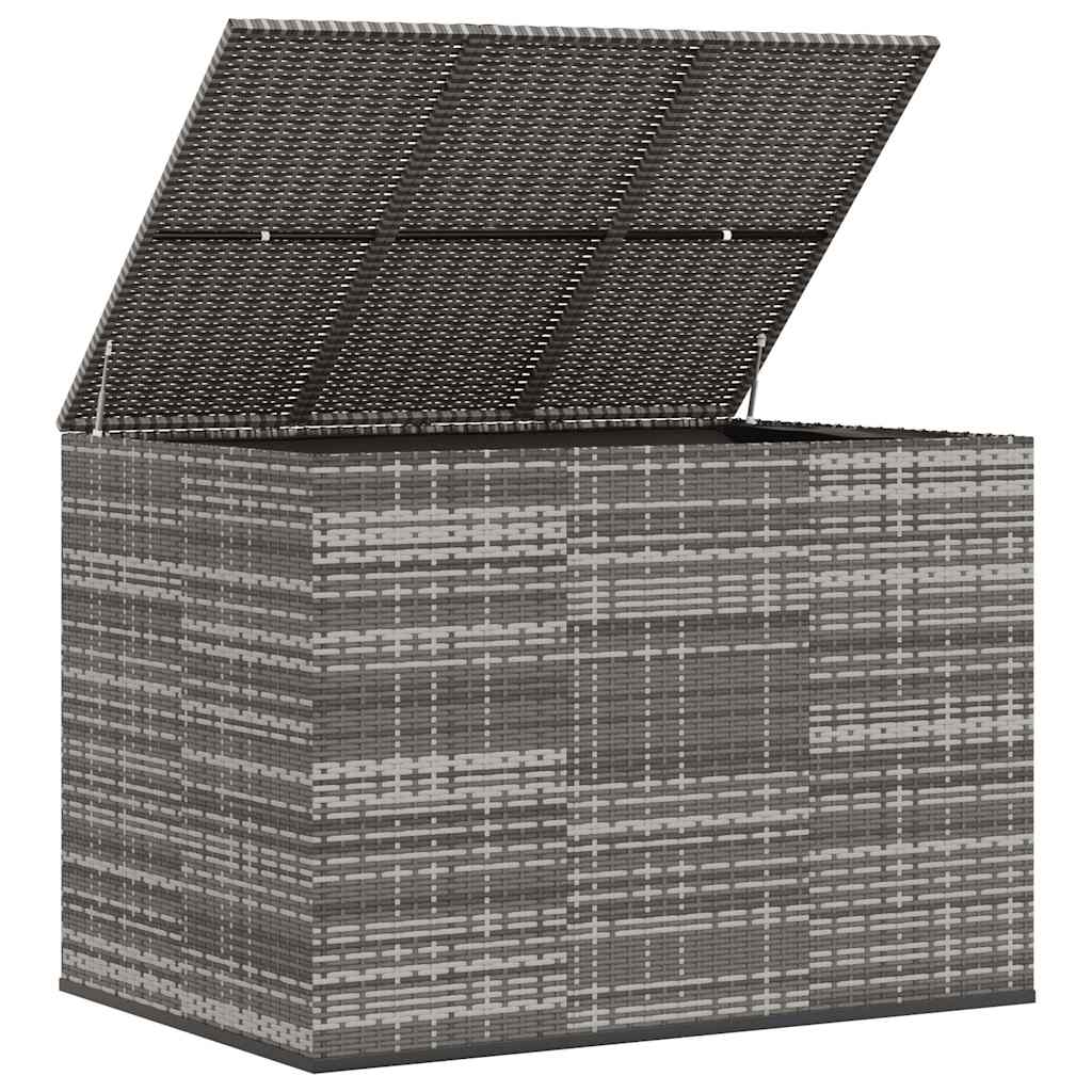 Garten-Kissenbox PE Rattan 145x100x103 cm Grau
