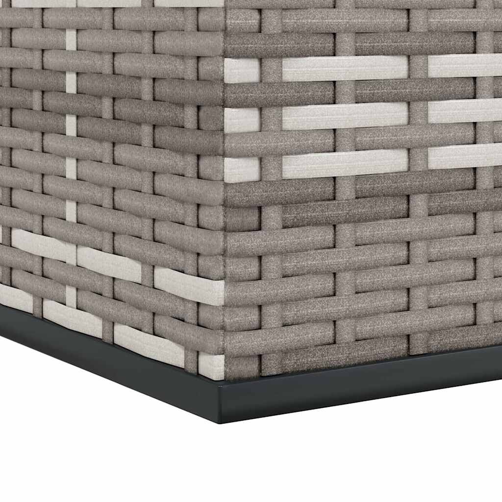 Garten-Kissenbox PE Rattan 145x100x103 cm Grau