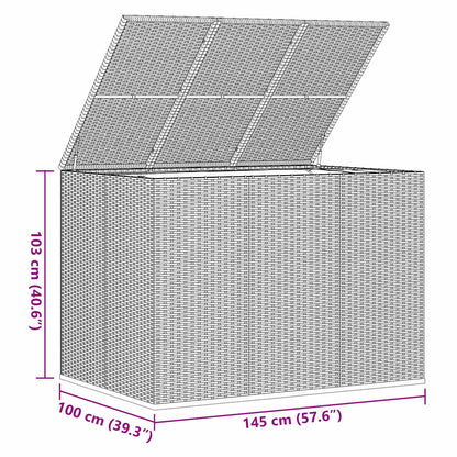 Garten-Kissenbox PE Rattan 145x100x103 cm Grau
