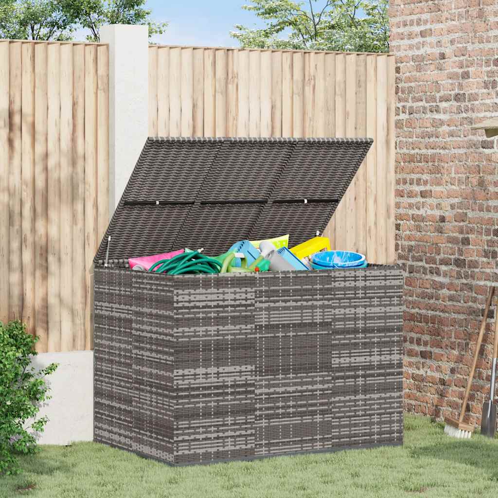 Garten-Kissenbox PE Rattan 145x100x103 cm Grau