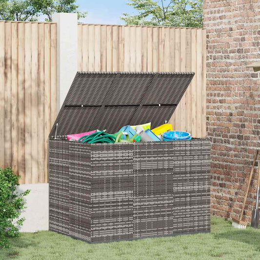 Garten-Kissenbox PE Rattan 145x100x103 cm Grau