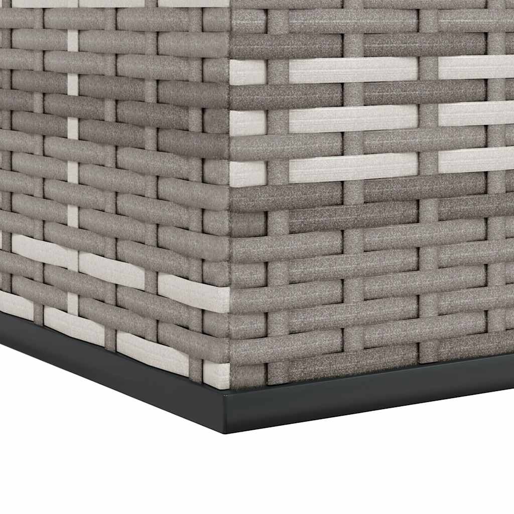 Garten-Kissenbox PE Rattan 291x100,5x104 cm Grau