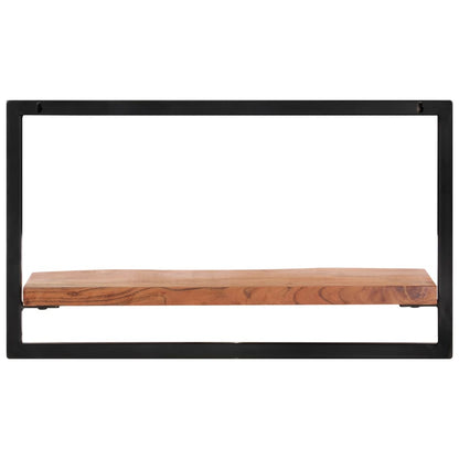 Wandregale 2 Stk. 60x25x35 cm Massivholz Akazie und Stahl