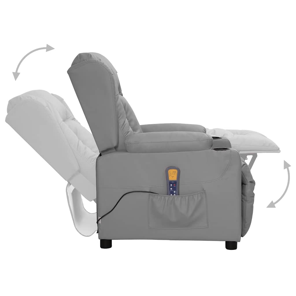 Massagesessel Grau Kunstleder