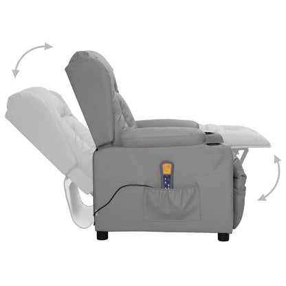 Massagesessel Grau Kunstleder